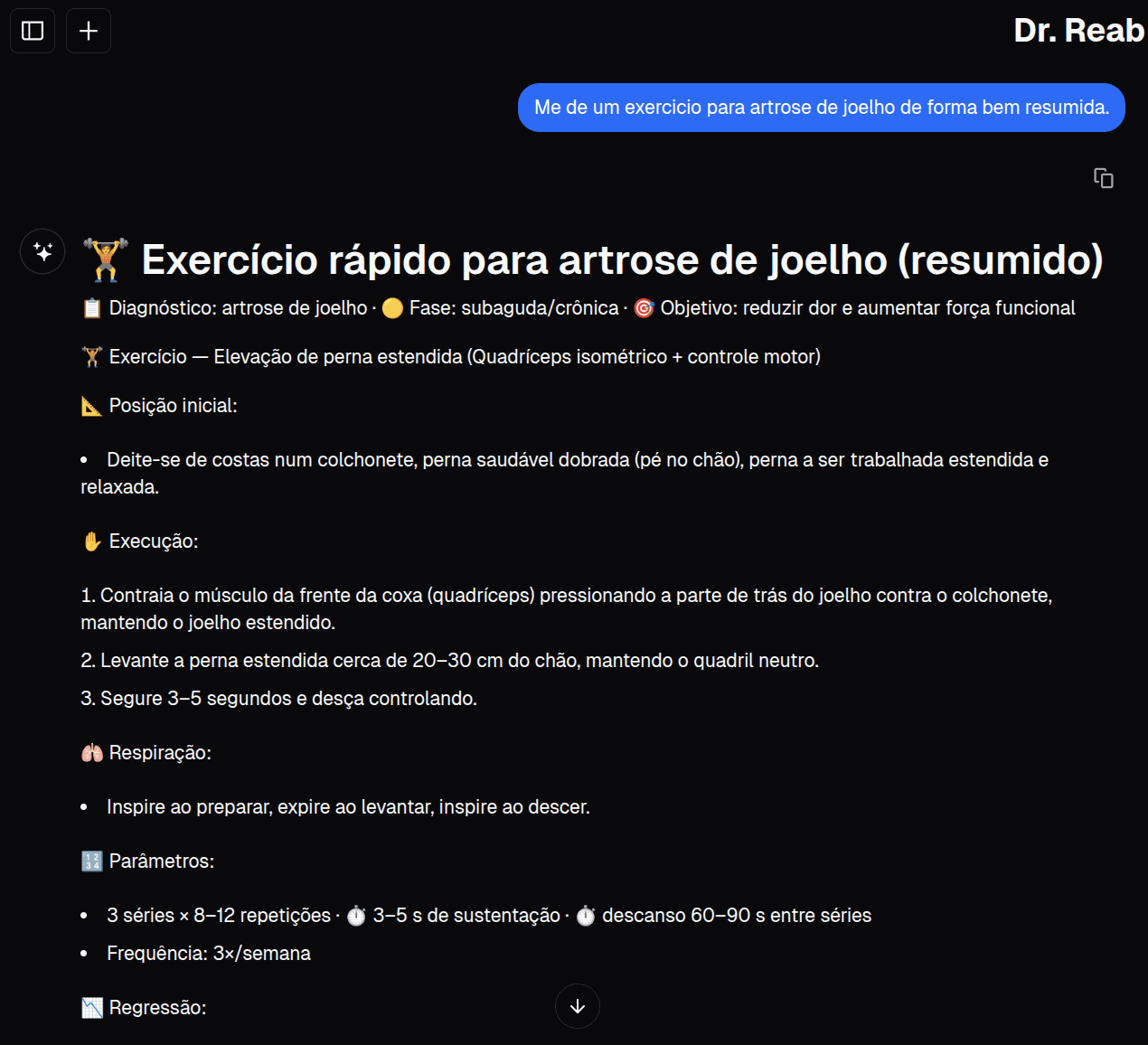 Dr. Reab — prescrição de exercícios para artrose de joelho