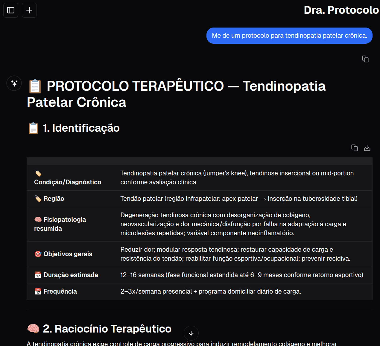 Dra. Protocolo — início da conversa